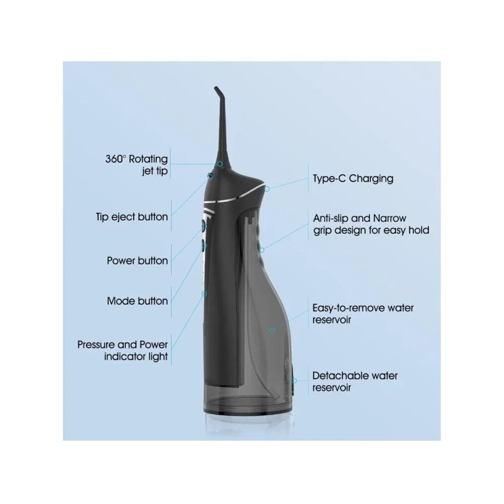 Cordless Oral Irrigator With 4 Water Pressure Modes & 360° Rotating Jet By Beaut